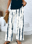 Damen abstrakte Streifen Print Zweiteiliges Set Täglich Ärmellos Lässig Sommer Bluse mit Hose Matching Set