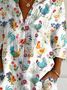 Damen Geometrisch Langarm Bluse Frühling/Herbst Hemdkragen Täglich Lässig Oberteile
