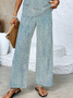 Damen Grafik mit Denim-Imitat-Print Print Zweiteiliges Set Täglich Ärmellos Lässig Sommer Bluse mit Hose Matching Set