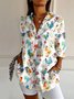 Damen Geometrisch Langarm Bluse Frühling/Herbst Hemdkragen Täglich Lässig Oberteile