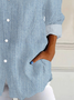 Damen Grafik mit Denim-Imitat-Print Langarm Bluse Frühling/Herbst Schnalle Hemdkragen Täglich Lässig Oberteile