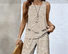 Damen 3d Drucken Zweiteiliges Set Täglich Ärmellos Lässig Sommer Bluse mit Hose Matching Set