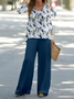 Damen Geblümt Print Zweiteiliges Set Täglich Langarm Lässig Frühling/Herbst Bluse mit Hose Matching Set