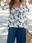 Damen Geblümt Print Zweiteiliges Set Täglich Langarm Lässig Frühling/Herbst Bluse mit Hose Matching Set
