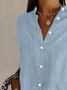 Damen Grafik mit Denim-Imitat-Print Langarm Bluse Frühling/Herbst Schnalle Hemdkragen Täglich Lässig Oberteile