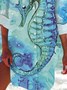 Damen Marine Leben Langarm Bluse Frühling/Herbst Print Hemdkragen Täglich Lässig Oberteile