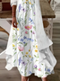 Damen Geblümt Print Zweiteiliges Set Täglich Dreiviertelärmel Lässig Frühling/Herbst Mantel mit Rock Matching Set
