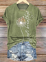 Damen Pflanzen Kurzarm T-Shirts T-Shirt Rundhals Lässig Sommer Oberteile