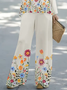 Damen Geblümt Print Zweiteiliges Set Täglich Langarm Lässig Frühling/Herbst Bluse mit Hose Matching Set