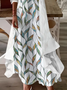 Damen Geblümt Print Zweiteiliges Set Täglich Dreiviertelärmel Lässig Frühling/Herbst Mantel mit Rock Matching Set