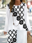 Damen Geblümt Print Zweiteiliges Set Täglich Langarm Lässig Frühling/Herbst Bluse mit Hose Matching Set
