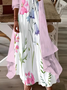 Damen Geblümt Print Zweiteiliges Set Täglich Dreiviertelärmel Lässig Frühling/Herbst Mantel mit Rock Matching Set