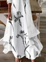 Damen Geblümt Print Zweiteiliges Set Täglich Dreiviertelärmel Lässig Frühling/Herbst Mantel mit Rock Matching Set