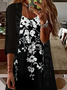 Damen Geblümt Print Zweiteiliges Set Täglich Dreiviertelärmel Lässig Frühling/Herbst Mantel mit Rock Matching Set