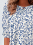 Damen Geblümt Langarm T-Shirts T-Shirt Rundhals Print Lässig Frühling/Herbst T-Shirt mit Grafik Oberteile