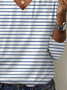 Damen Gestreift Langarm T-Shirts T-Shirt V-Ausschnitt Print Lässig Frühling/Herbst T-Shirt mit Grafik Oberteile