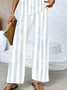 Damen Gestreift Print Zweiteiliges Set Täglich Ärmellos Lässig Sommer Bluse mit Hose Matching Set
