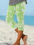 Damen Hose Elastische Taille Legging Täglich Ausgehen Lässig Print Geblümt Sommer Hose