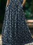 Damen Geblümt Ärmellos Sommer Print Kleid Rundhals Täglich Lässig Maxikleid Tanktop H-Linie Kleid