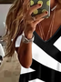 Damen Gestreift Kurzarm T-Shirts T-Shirt V-Ausschnitt Print Lässig Sommer T-Shirt mit Grafik Oberteile