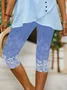 Damen Hose Elastische Taille Legging Täglich Ausgehen Lässig Print Geblümt Sommer Hose