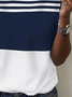 Damen Gestreift Kurzarm T-Shirts T-Shirt Rundhals Print Lässig Sommer T-Shirt mit Grafik Oberteile