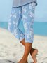 Damen Hose Elastische Taille Legging Täglich Ausgehen Lässig Print Geblümt Sommer Hose