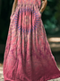 Damen Farbverlauf Ärmellos Sommer Print Kleid Rundhals Täglich Lässig Maxikleid Tanktop H-Linie Kleid