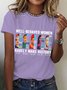 Damen Textbriefe Kurzarm T-Shirts T-Shirt Rundhals Lässig Sommer Oberteile