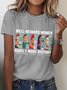 Damen Textbriefe Kurzarm T-Shirts T-Shirt Rundhals Lässig Sommer Oberteile
