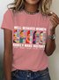 Damen Textbriefe Kurzarm T-Shirts T-Shirt Rundhals Lässig Sommer Oberteile