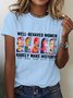 Damen Textbriefe Kurzarm T-Shirts T-Shirt Rundhals Lässig Sommer Oberteile