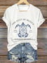 Damen Textbriefe Kurzarm T-Shirts T-Shirt V-Ausschnitt Lässig Sommer Oberteile