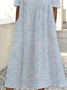 Damen Geblümt Kurzarm Sommer Print Kleid Rundhals Täglich Lässig Maxikleid Etuikleid H-Linie Kleid