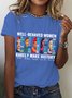 Damen Textbriefe Kurzarm T-Shirts T-Shirt Rundhals Lässig Sommer Oberteile