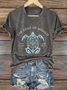 Damen Textbriefe Kurzarm T-Shirts T-Shirt V-Ausschnitt Lässig Sommer Oberteile