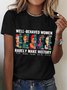 Damen Textbriefe Kurzarm T-Shirts T-Shirt Rundhals Lässig Sommer Oberteile