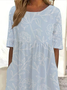 Damen Geblümt Kurzarm Sommer Print Kleid Rundhals Täglich Lässig Maxikleid Etuikleid H-Linie Kleid