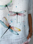 Damen Libelle Kurzarm Bluse Sommer Rundhals Täglich Lässig Oberteile