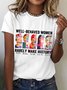 Damen Textbriefe Kurzarm T-Shirts T-Shirt Rundhals Lässig Sommer Oberteile