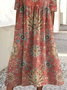 Damen Geblümt Kurzarm Sommer Print Kleid Rundhals Täglich Lässig Maxikleid Etuikleid H-Linie Kleid