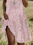 Damen Polka Dots Kurzarm Sommer Print Kleid Rundhals Täglich Lässig Mini Tunika H-Linie Kleid