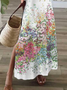 Damen Unifarben Kurzarm Sommer Kleid V-Ausschnitt Täglich Lässig Maxikleid X-Linie Kleid
