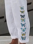 Damen Schmetterling Lang Hose Lässig Frühling/Herbst Hose