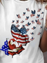 Damen Tag der Unabhängigkeit (Flagge) Kurzarm T-Shirts T-Shirt Rundhals Print Lässig Sommer T-Shirt mit Grafik Oberteile