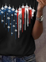 Damen Tag der Unabhängigkeit (Flagge) Kurzarm T-Shirts T-Shirt Rundhals Print Lässig Sommer T-Shirt mit Grafik Oberteile