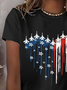 Damen Tag der Unabhängigkeit (Flagge) Kurzarm T-Shirts T-Shirt Rundhals Print Lässig Sommer T-Shirt mit Grafik Oberteile