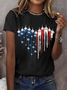 Damen Tag der Unabhängigkeit (Flagge) Kurzarm T-Shirts T-Shirt Rundhals Print Lässig Sommer T-Shirt mit Grafik Oberteile
