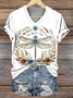 Damen Geblümt Kurzarm T-Shirts T-Shirt V-Ausschnitt Lässig Sommer Oberteile
