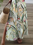 Damen Geblümt Kurzarm Sommer Print Kleid V-Ausschnitt Täglich Lässig Maxikleid X-Linie Kleid
